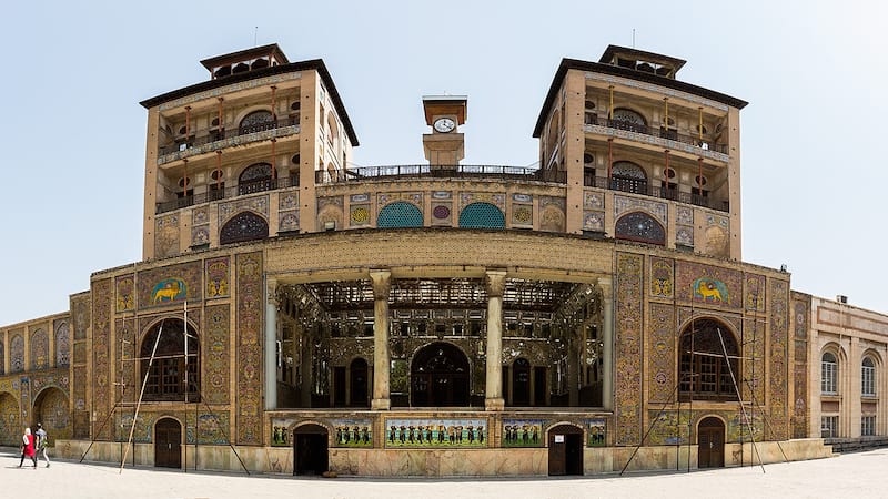 golestan palace outside shams ol emareh with six floors in heart of tehran